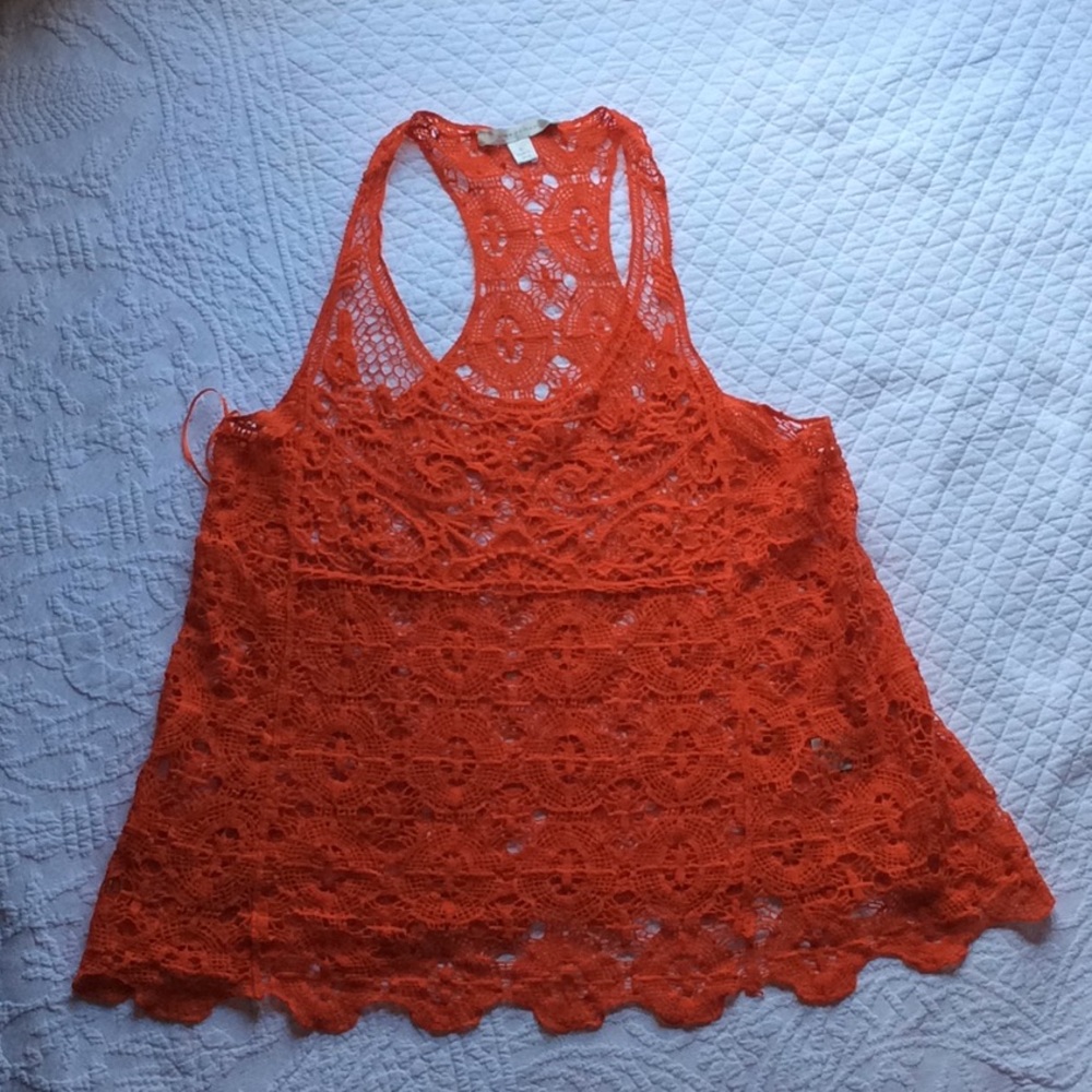 Lauren Conrad Crochet Top - L
